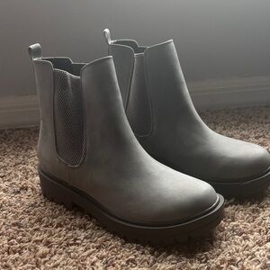 Gray Chelsea Boots